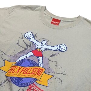 Full Send Shirt Men's Large Beige UFC No Half Sends Graphic Mixed Martial Arts